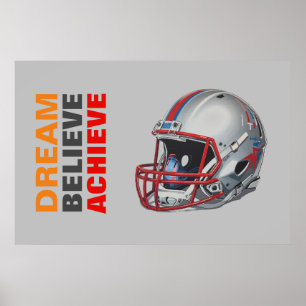 Poster Rêve de motivation Croire en la réussite Football