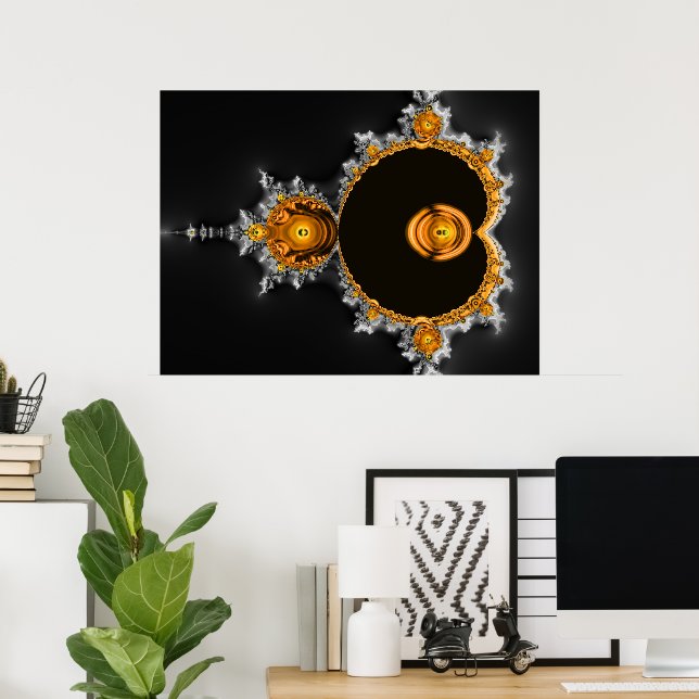 Poster Rêve d'or. Le Fameux Ensemble Complet Mandelbrot (Bureau à domicile)
