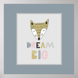 Poster Rêve Grand Chambre de Fox pour Enfants Scandinave