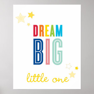 Poster RÊVE GRAND PETIT UN typographie couleurs vives