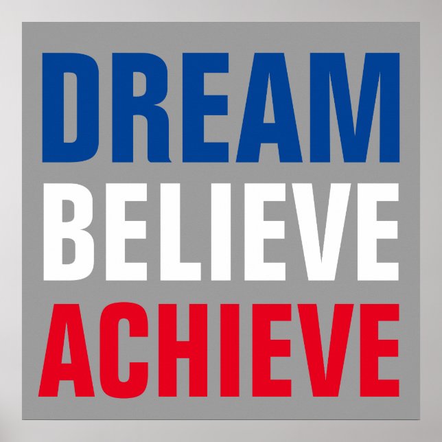 Poster Rêve motivationnel Croire Atteindre Inspiration (Devant)