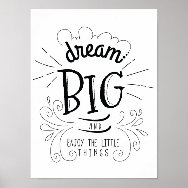 Poster Rêve motivationnel Gros devis d'art Imprimer (Devant)