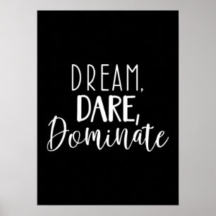 Poster Rêve, Oser, Dominer - Gym, Hustle, Succès