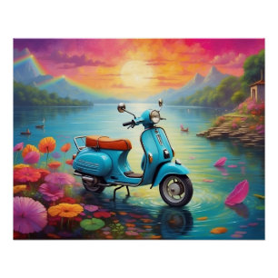 Poster Rêve vintage sur le lac enchanté