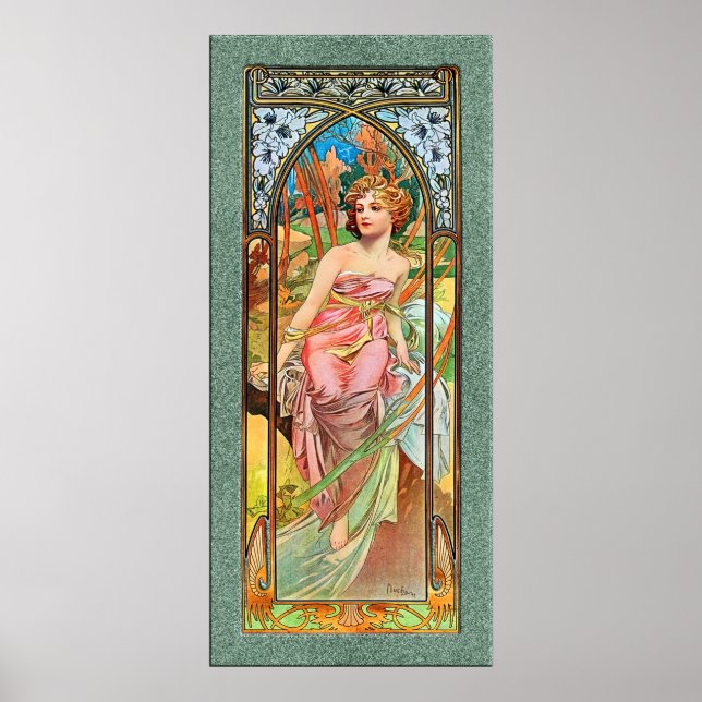 Poster Réveil matinal par Alphonse Mucha (Devant)