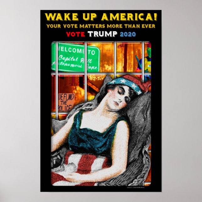 Poster Réveillez Amérique Trump 2020 (Devant)