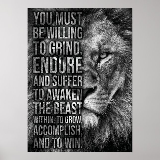 Poster Réveillez La Bête À L'Intérieur - Hustle De Lion (Devant)