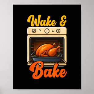 Poster Réveillon de la dinde de la fête de diner chef drô