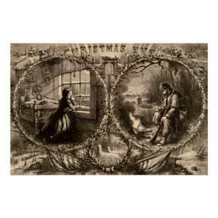 Poster Réveillon de Noël - Thomas Nast 1863