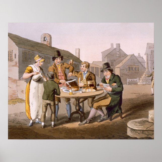 Poster Réveillon d'été, de l'engrave "Costume du Yorkshir (Devant)