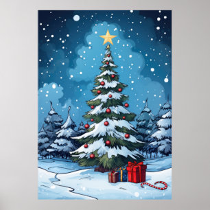 Poster Réveillon hivernale enchantée