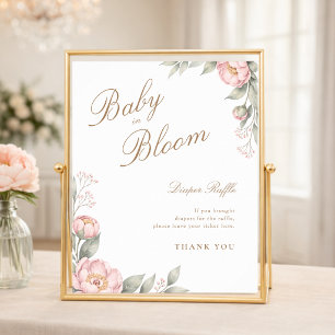 Poster Révélation de la future maman en fleurs Baby Showe