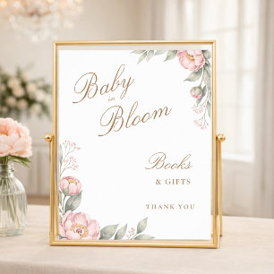 Poster Révélation de la future maman en fleurs pour la ba