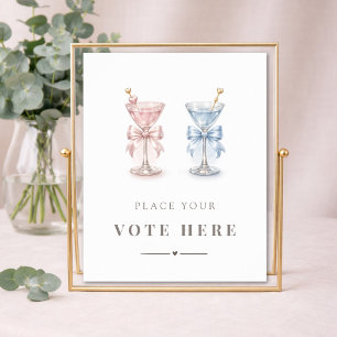 Poster Révélation du sexe du bébé au Martini moderne Vote