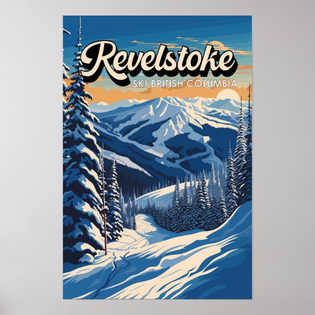 Poster Revelstoke Canada Hiver Vintage (Devant)