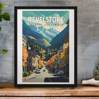 Revelstoke Canada Voyage Art Vintage