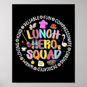 Poster Revenir À L'École Déjeuner Lady Squad Cafétéria C