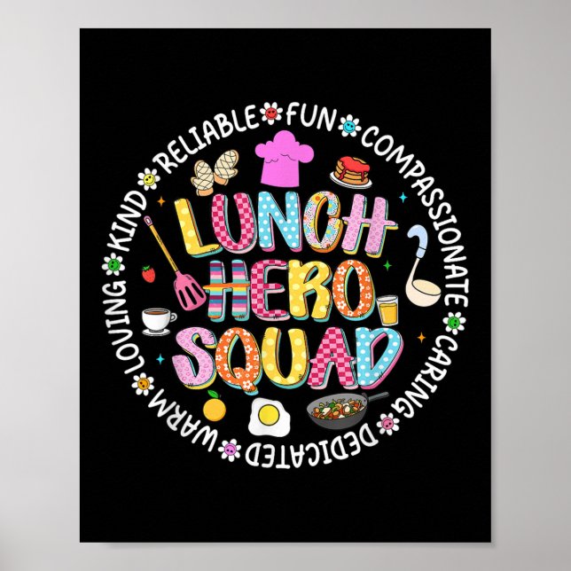 Poster Revenir À L'École Déjeuner Lady Squad Cafétéria C (Devant)
