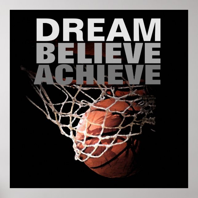 Poster Rêver croire atteindre le basket-ball (Devant)