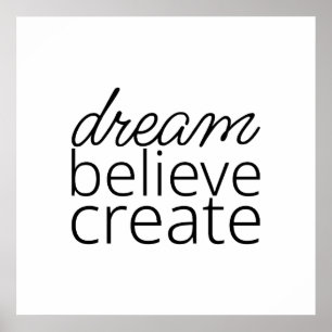 Poster Rêver, Croire, Créer, Inspirer, Sourire, Imagine