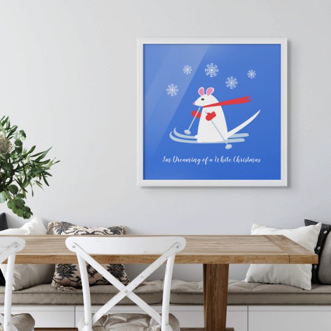 Poster Rêver d'un Noël blanc - Souris de ski (Créateur téléchargé)