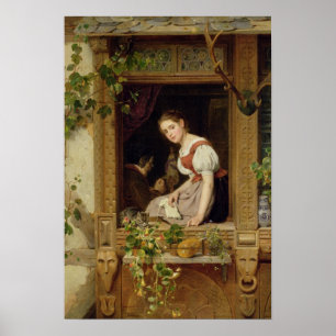 Poster Rêver sur le rebord de fenêtre