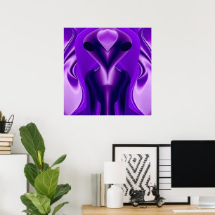 Poster Rêves arc-en-ciel violet 3D, Alien