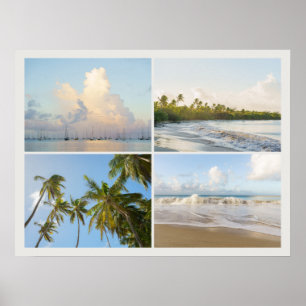 Poster Rêves côtiers, photomontage tropical moderne