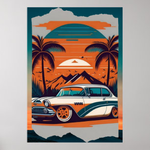 Poster Rêves de voitures Vintage