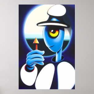 Poster Rêves d'une tortue bleue Ken Gage surréaliste