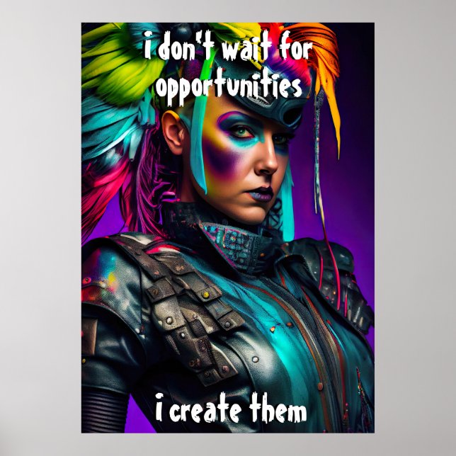 Poster Rêves funky - Boss de fille sombre art féminin (Devant)