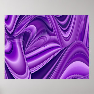 Poster Rêves violets, Art de fantaisie abstrait arc-en-ci