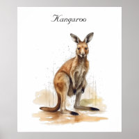 Rêveur de l'Outback : kangourou aquarelle personna