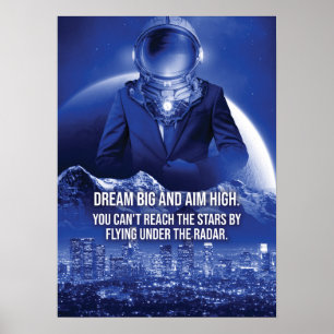 Poster Rêvez Gros, Aim High, Spacesuit À La Réussite De L