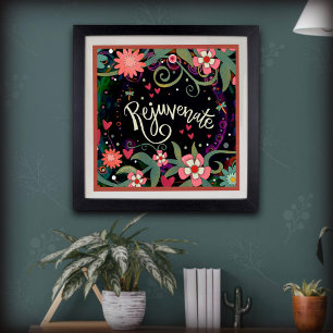 Poster Revigorer Floral Plutôt Inspirant