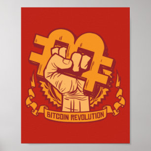Poster Révolution de la cryptomonnaie du Bitcoin