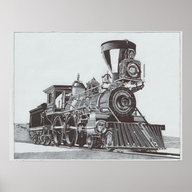 Poster "Révolution industrielle" Dessin d'encre de Locomo (Devant)
