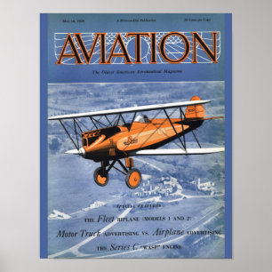 Poster Revue de couverture de l'avion vintage Aviation