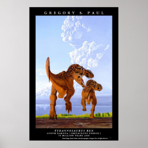 Poster Rex Greg Paul du Tyrannosaurus T d'affiche de