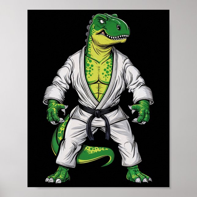 Poster Rex Martial Arts Dinosaur Jiu-jitsu Bjj Karate (Devant)
