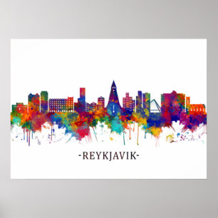Poster Reykjavik Iceland Skyline