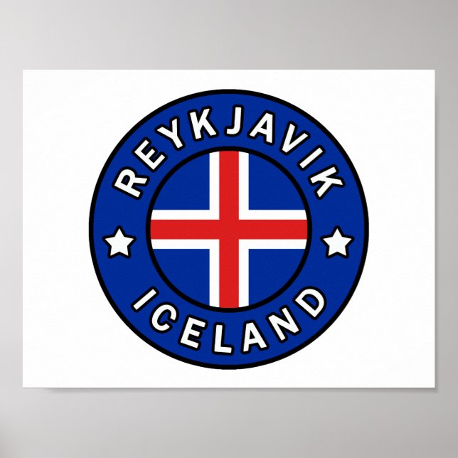 Poster Reykjavik Islande (Devant)