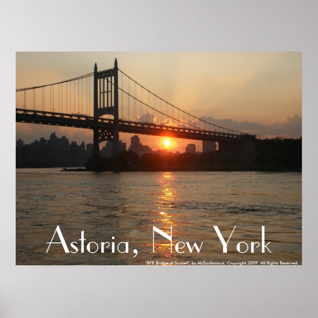 Poster "RFK Bridge at Sunset" Astoria, NY (Devant)