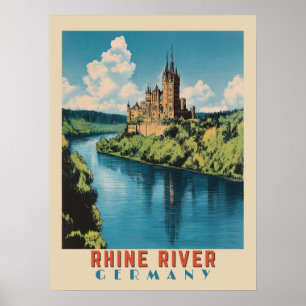 Poster Rhine Allemagne Vintage voyage