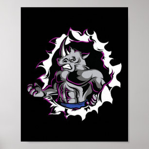 Poster Rhino Muscles Fitness Bodybuilding Poids Lifting