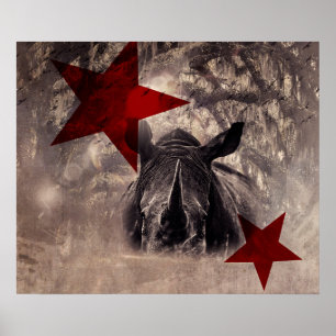 Poster rhino watercolor