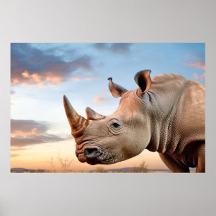 Poster Rhinoceros Animal Nature Majestic Wild