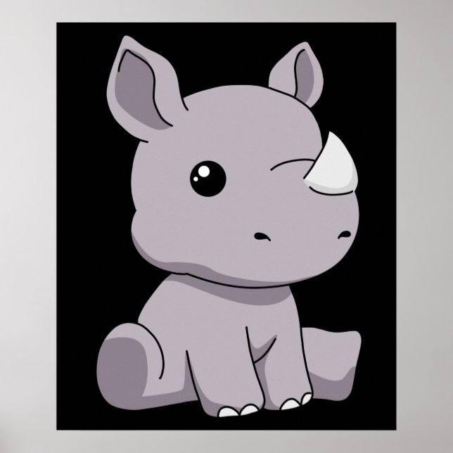 Poster Rhinoceros Cadeaux Enfants Rhino Cadeaux Rhinocero (Devant)