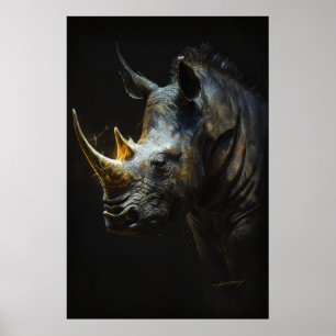 Poster Rhinoceros Portrait Animal Nature Faune Esprit