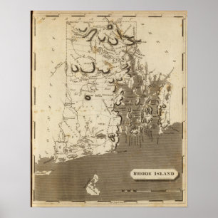 Poster Rhode Island Map by Arrowsmith